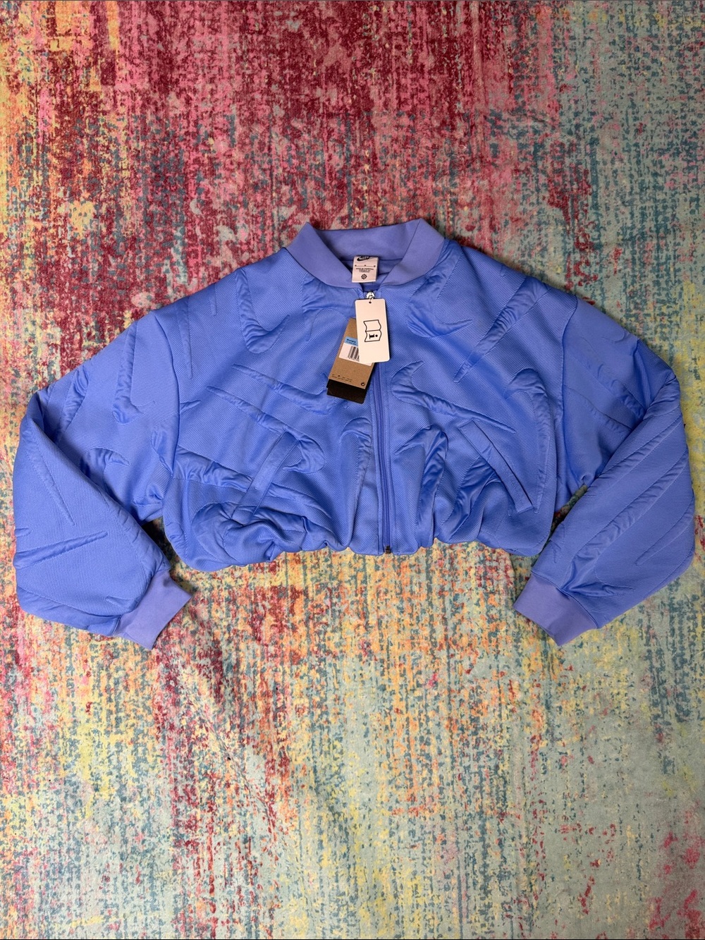 Women's Cropped Puffer Jacket - Blue